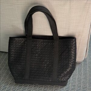 Lance Black Woven Tote Bag